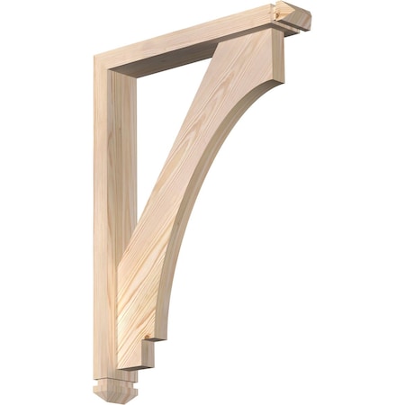 Imperial Arts And Crafts Smooth Bracket W/ Offset Brace, Douglas Fir, 3 1/2W X 20D X 28H